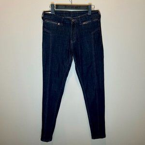 Dish by Duer Dark Wash Skinny Moto Seamed High Rise Jeans